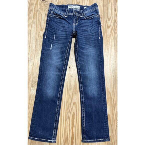 Buckle BKE Addison Straight Leg Flap Pocket Thick Stitch jean size 26x28 EUC - Picture 1 of 8